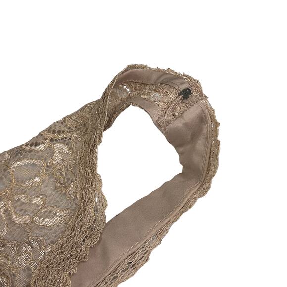 David's Bridal Nude Tan Lace Floral Overlay Mother of the Bride Dress size 18 2X - Picture 8 of 10